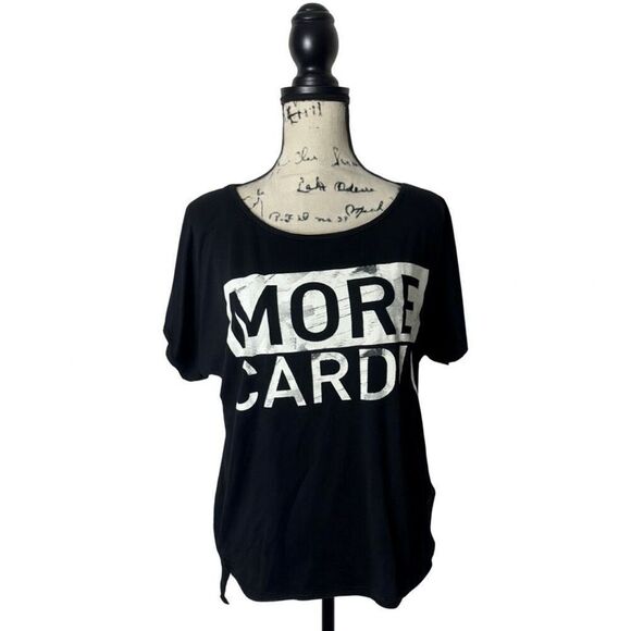 Domyos Black “More Cardio” Graphic Workout T-Shirt Women’s Small/Medium Activewe - Picture 1 of 5